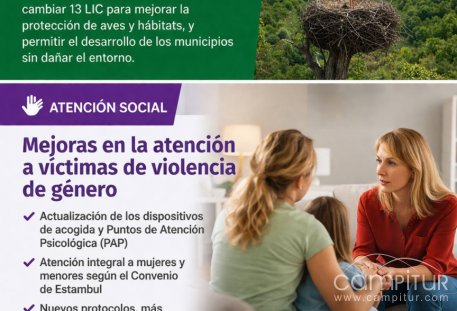 La Junta de Extremadura redefine áreas protegidas y mejora la atención a víctimas